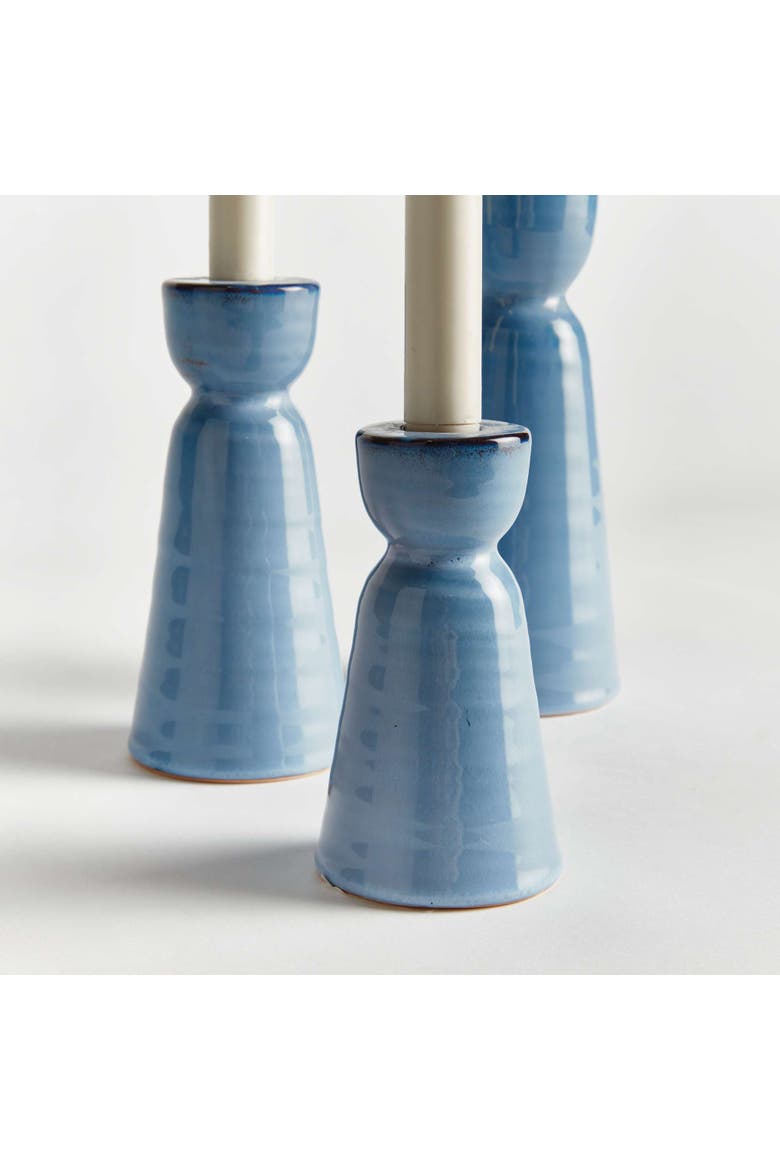 Libbey Taper Candle Holders, Alternate, color, Blue