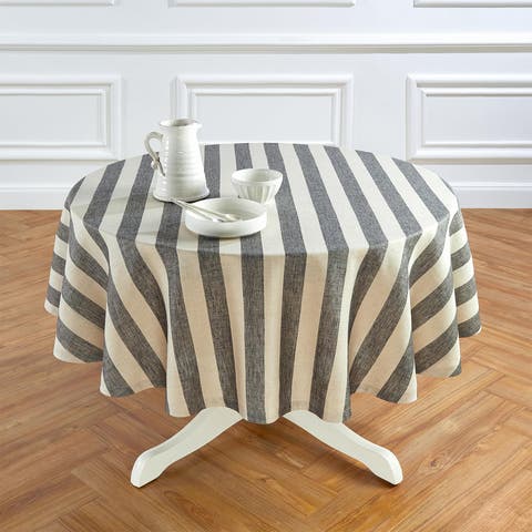 Linen Round Tablecloth - Cabana Stripe