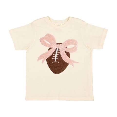 Bow Football Patch Short Sleeve T-Shirt (Baby, Toddler, Little Kid & Big Kid)