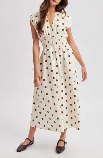 Polkadot Zip Front Midi Dress