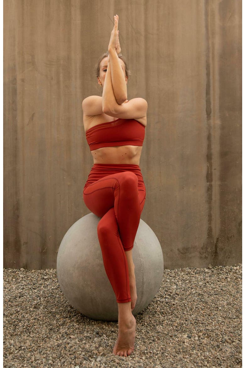 On Duty Mesh One Shoulder Silkiflex Bra, Alternate, color, Mars Red