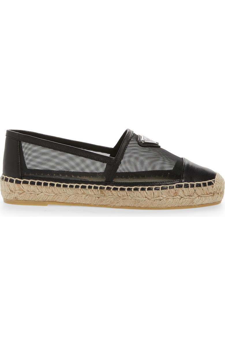 Prada Mesh Espadrille Flat, Alternate, color,
