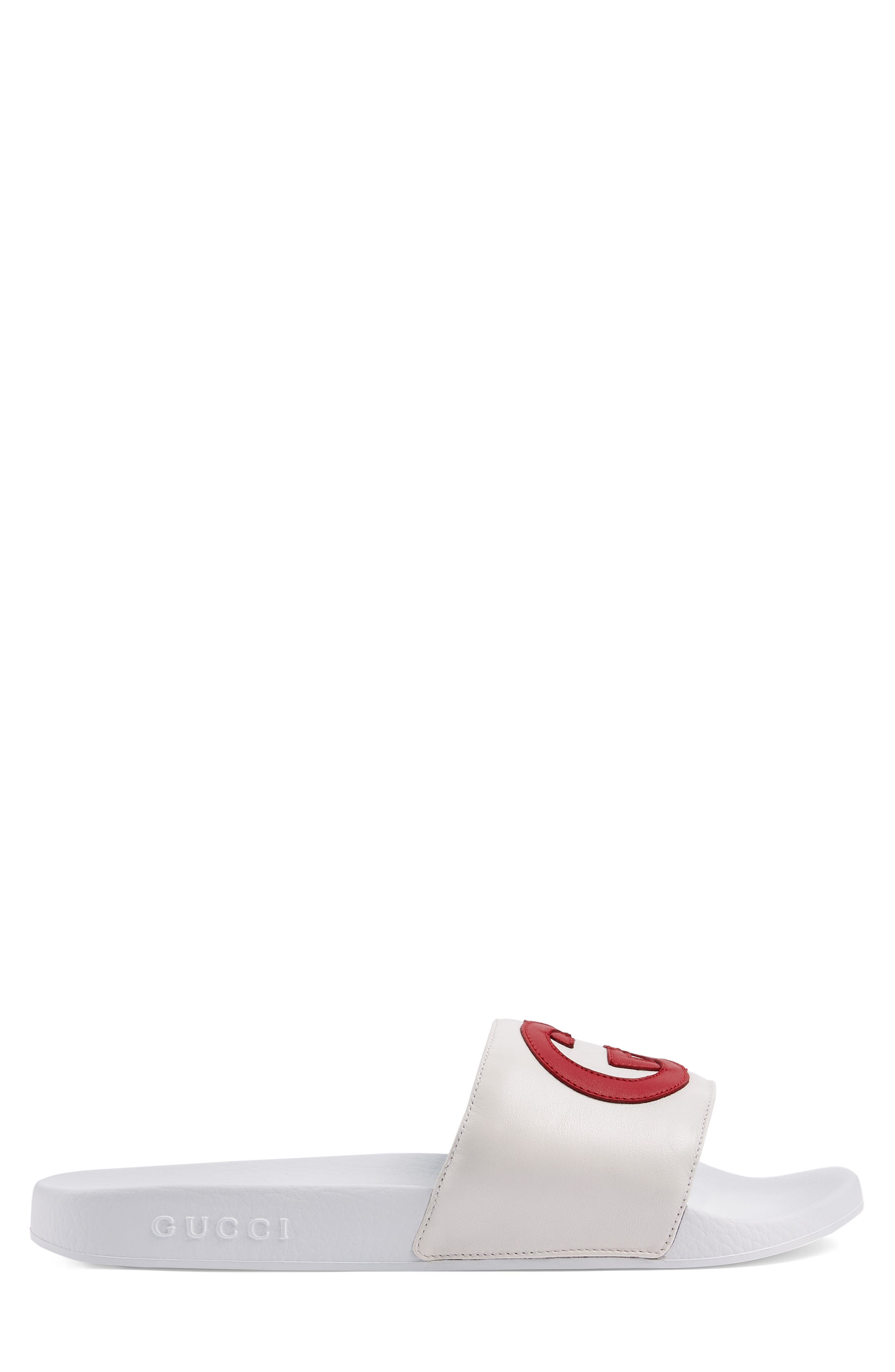 Pursuit Logo Slide Sandal, Alternate, color, WHITE
