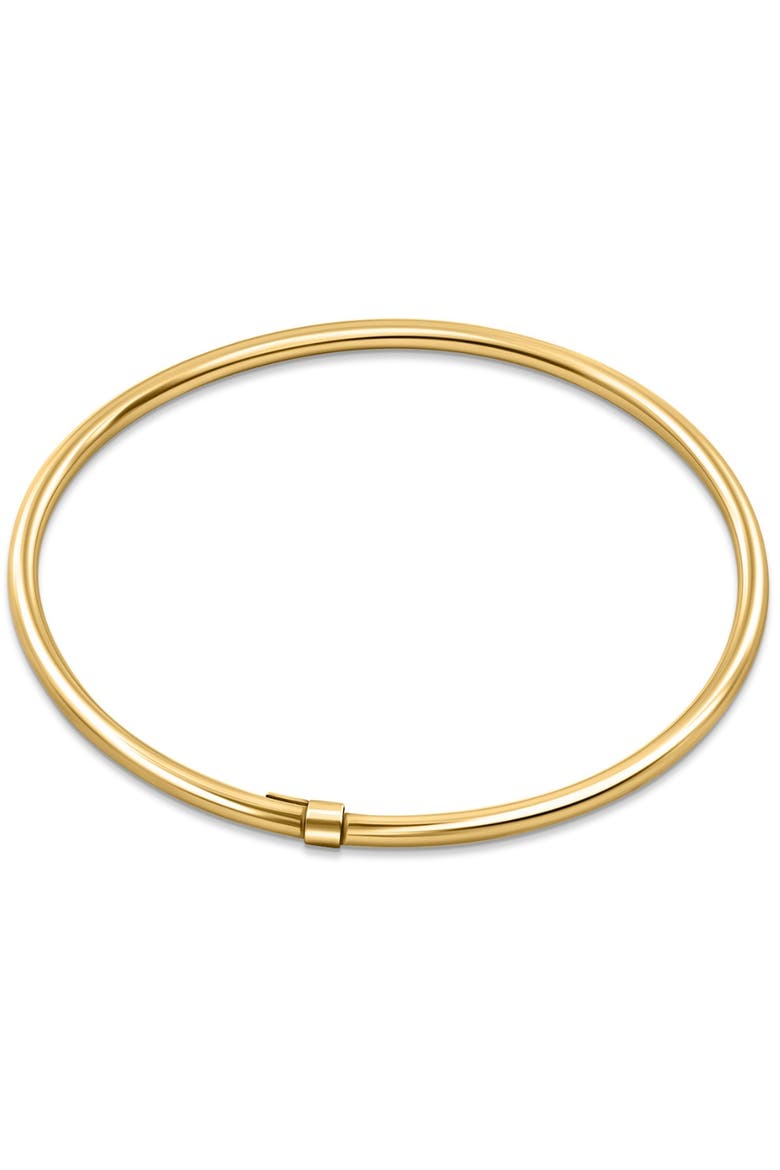 18K Gold Plated Silver Polished 3mm Slip-On Bangle Bracelet Lightweight, Main, color, 18k Yellow Gold