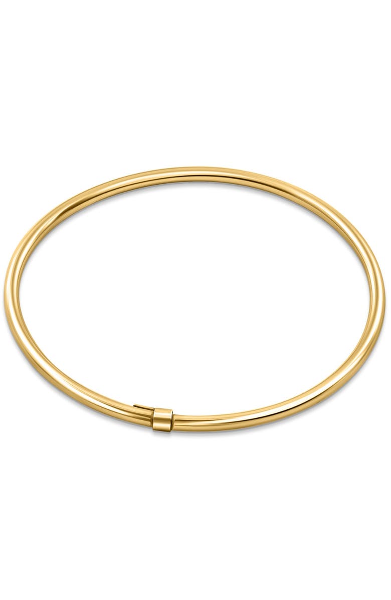 Bliss Diamond 18K Gold Plated Silver Polished 3mm Slip-On Bangle Bracelet Lightweight, Main, color, 18K Yellow Gold
