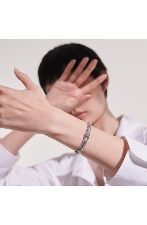 John Hardy Icon Bracelet, Sterling Silver, Diamonds, 7.5mm In Silver