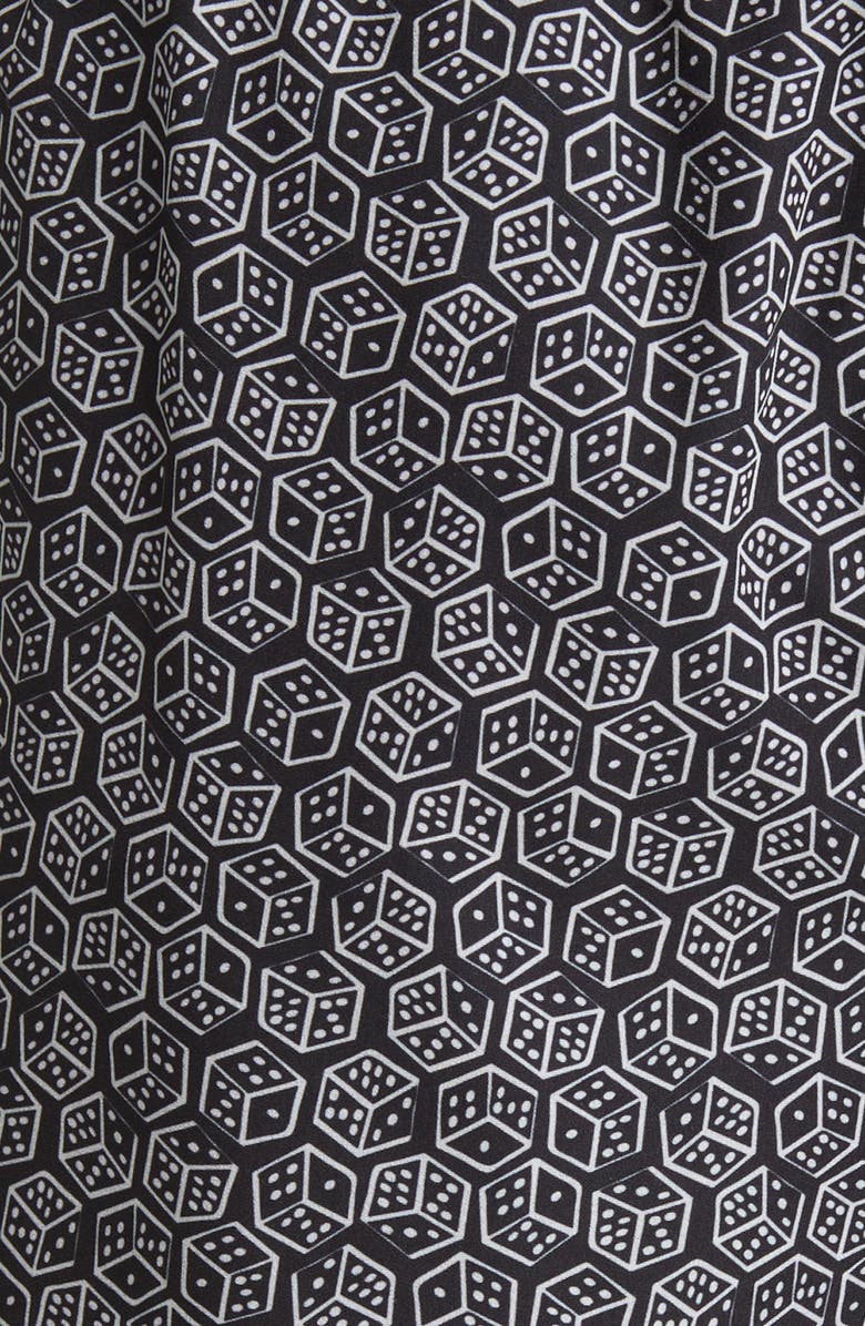 Stone Rose Dice Print Swim Trunks, Alternate, color, Black