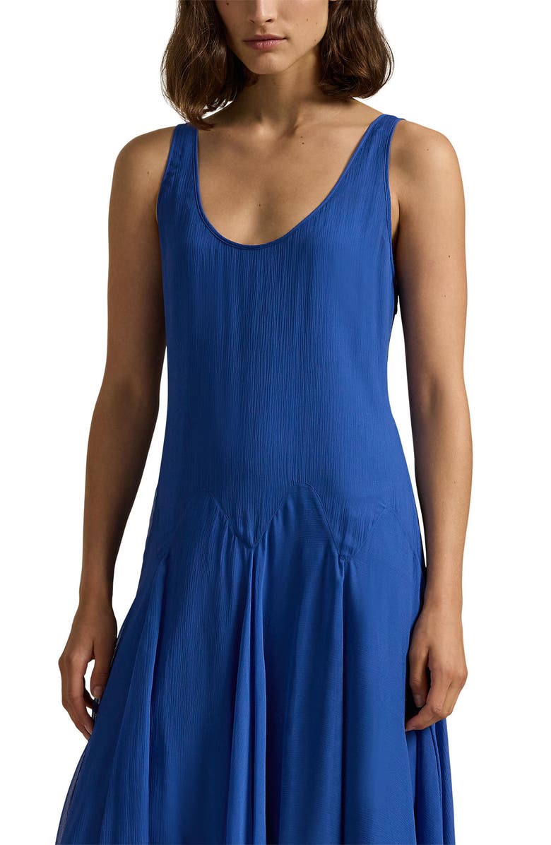 Ralph Lauren Crinkled Georgette Silk Dress, Alternate, color,