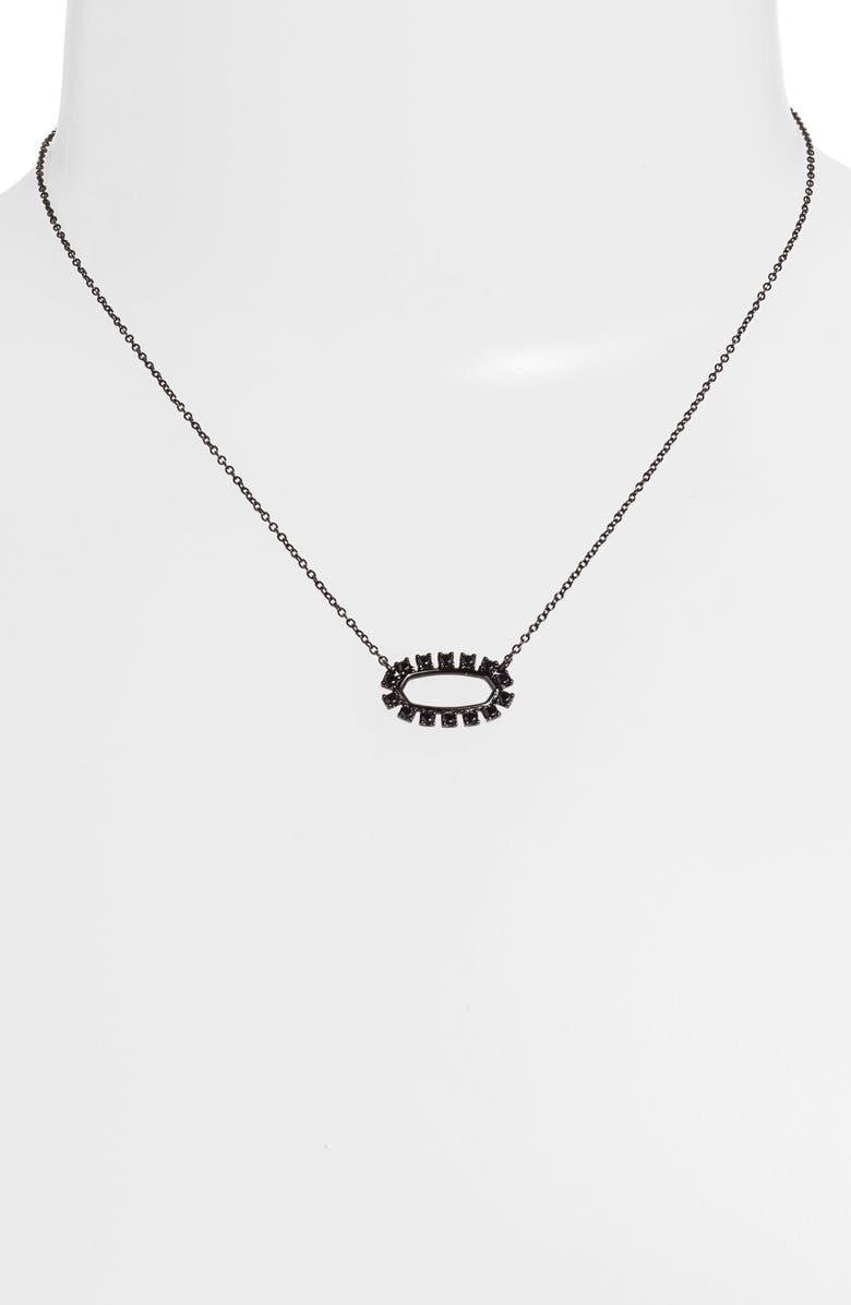 Kendra Scott Elisa Open Oval Cubic Zirconia Necklace, Alternate, color, 