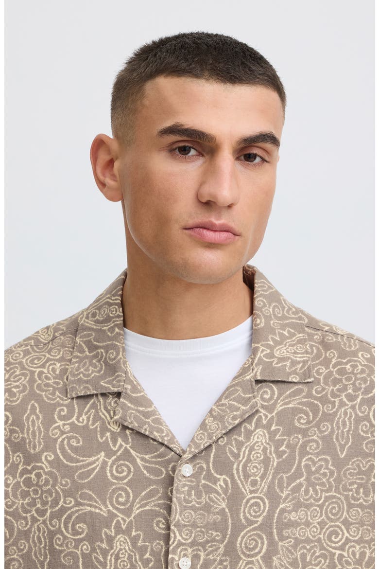 Utkolt Floral Camp Shirt, Alternate, color, DRIFTWOOD
