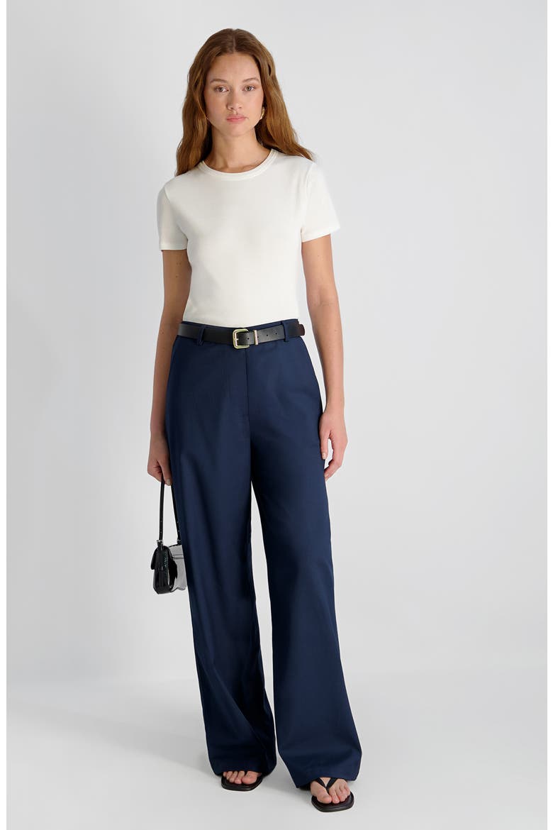 Wide Leg Twill Pants, Alternate, color, MARINE