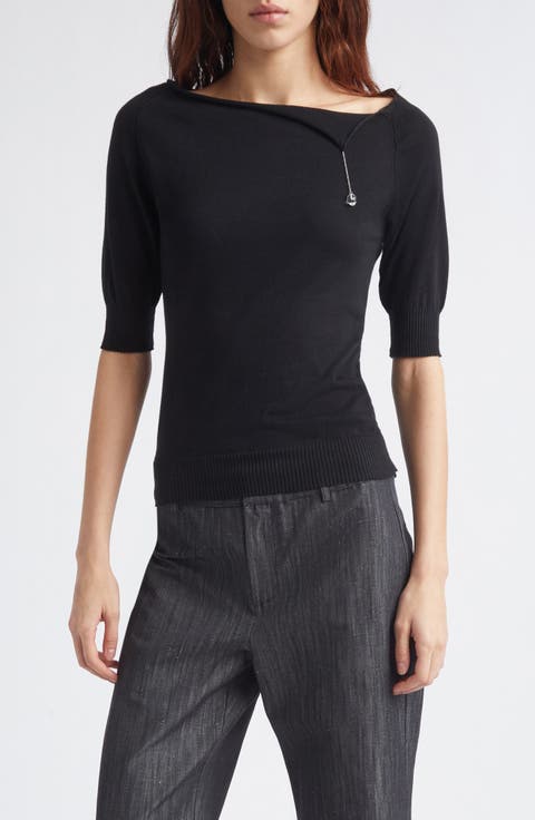 Cain Crystal Tassel Cotton Sweater