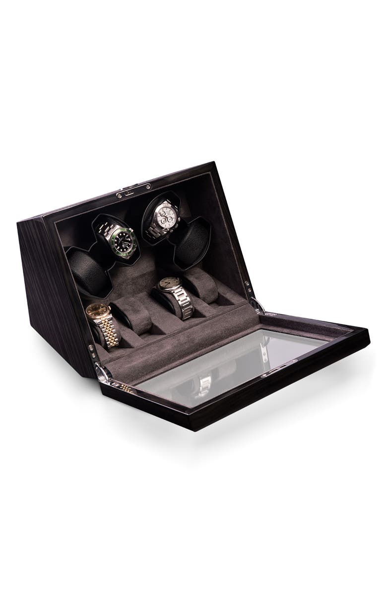 Bey-Berk Louis Ash 4-Watch Winder & Case, Alternate, color, Multi Color