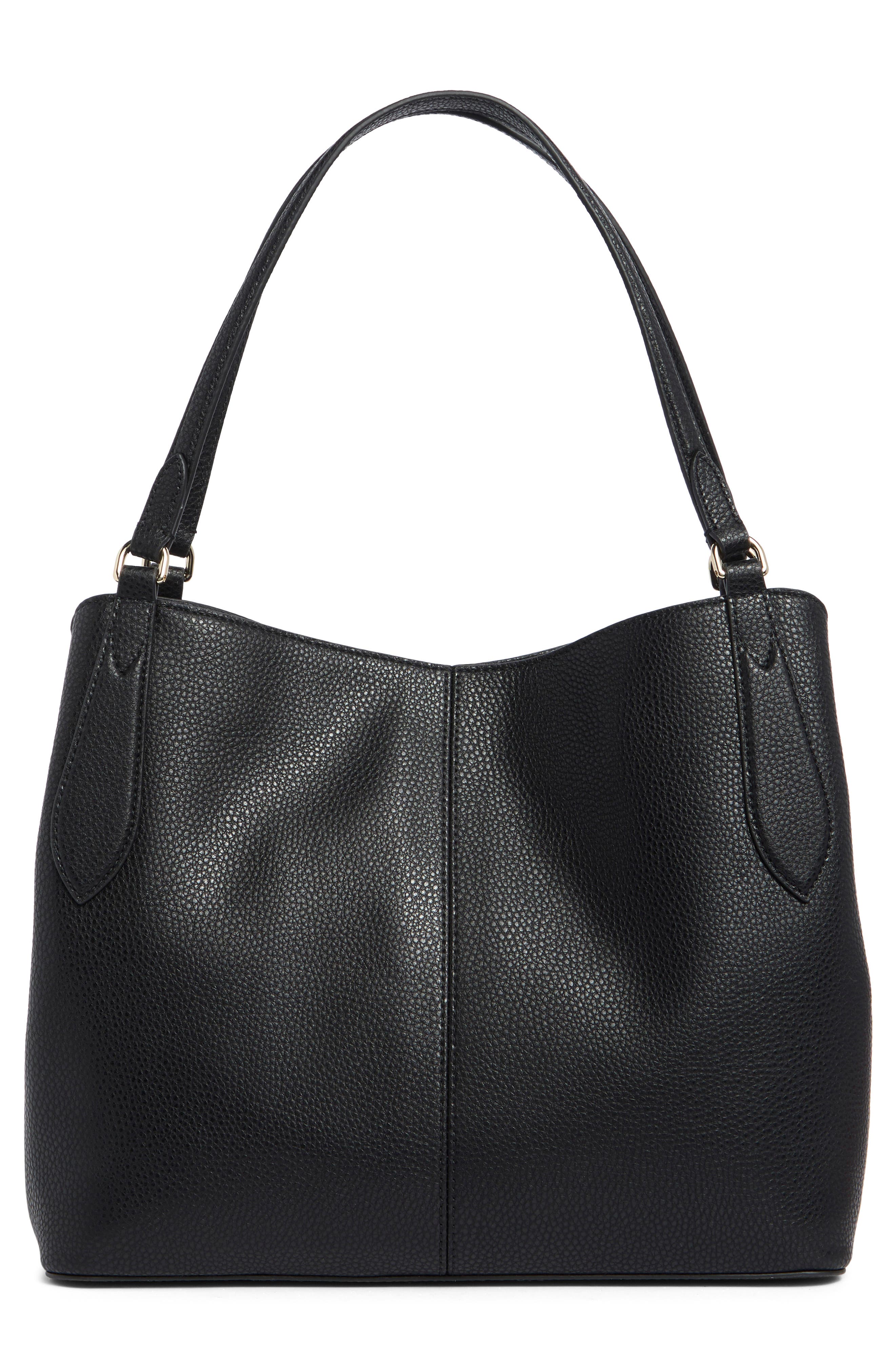 Furla Dafne Medium Leather Hobo Bag, Alternate, color, Nero