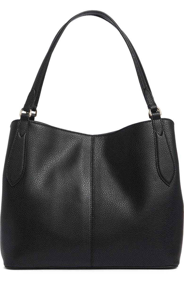 Furla Dafne Medium Leather Hobo Bag, Alternate, color, Nero