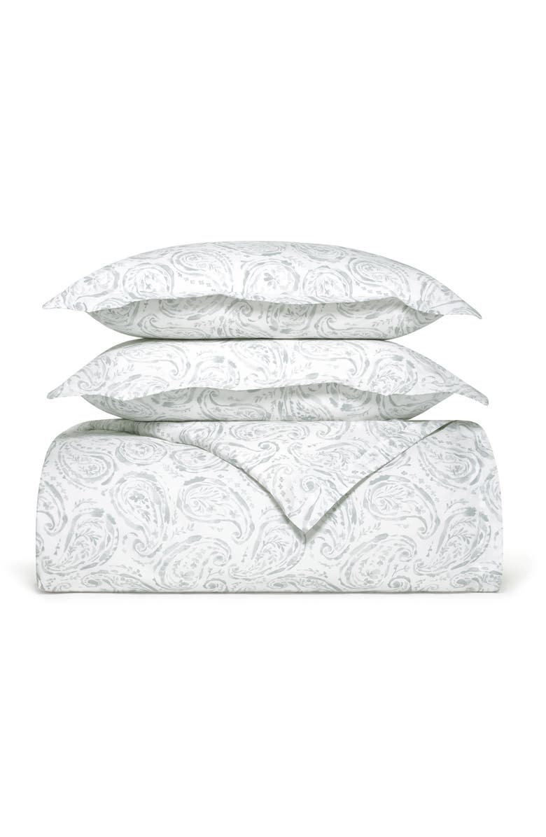Boll & Branch Paisley Percale Hemmed Duvet Cover & Shams Set, Main, color, 