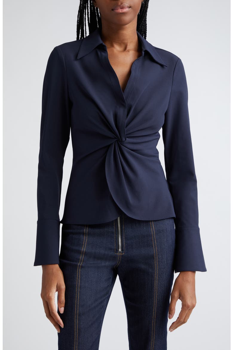 Mckenna Knot Waist Shirt, Main, color, NAVY