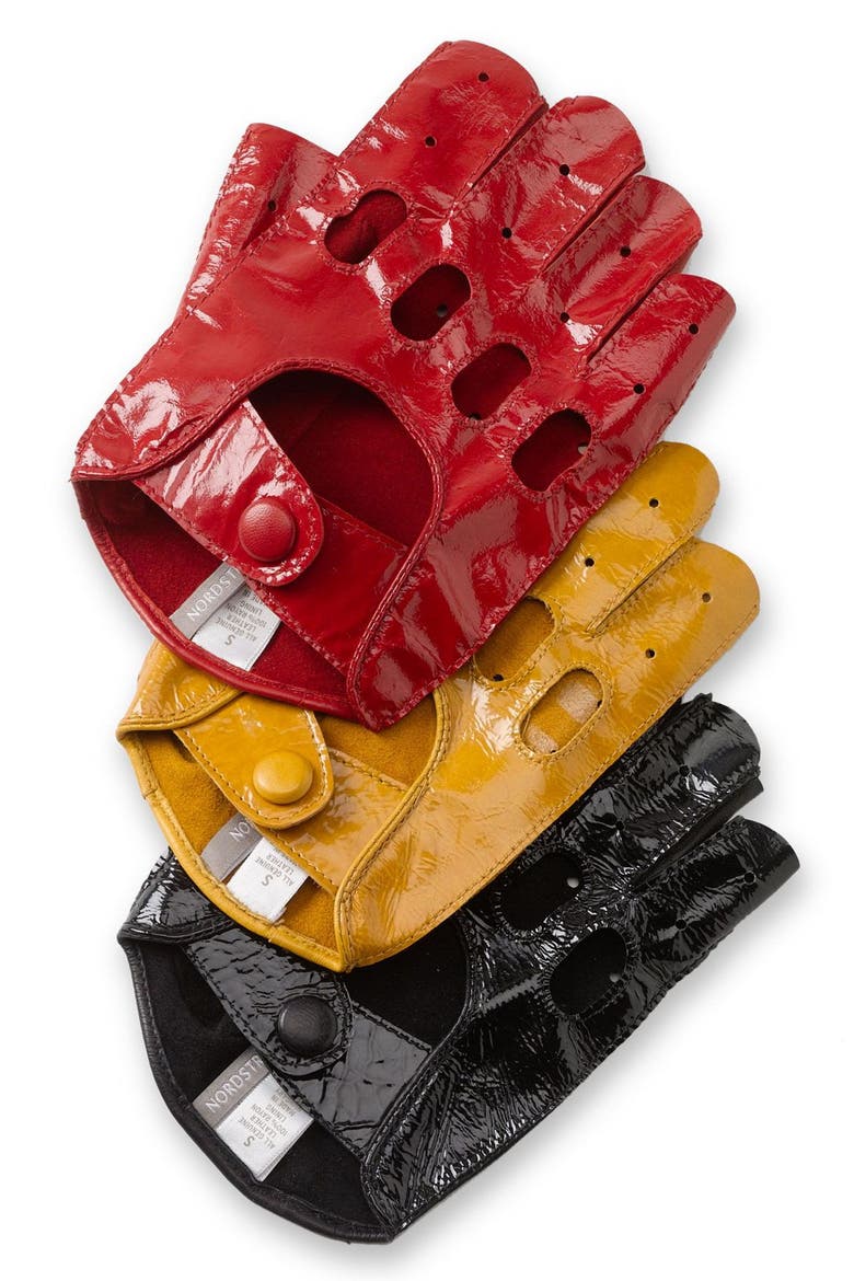 Fingerless Driving Gloves, Main, color, BLACK
