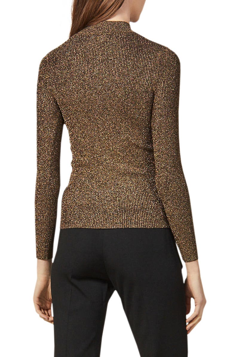 SANDRO Shinny Mock Neck Sweater, Alternate, color, 