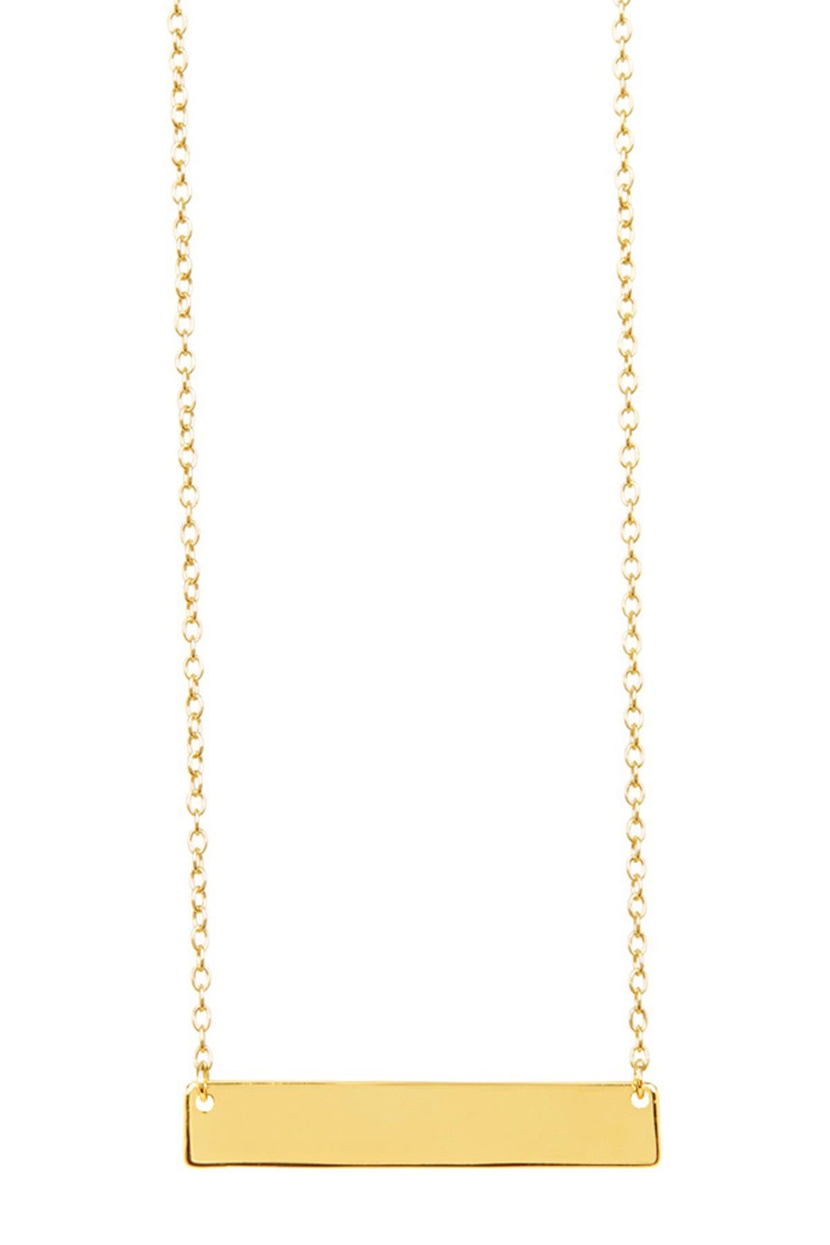 Sterling Forever 14K Gold Sterling Silver Mini Bar Necklace (Women ...