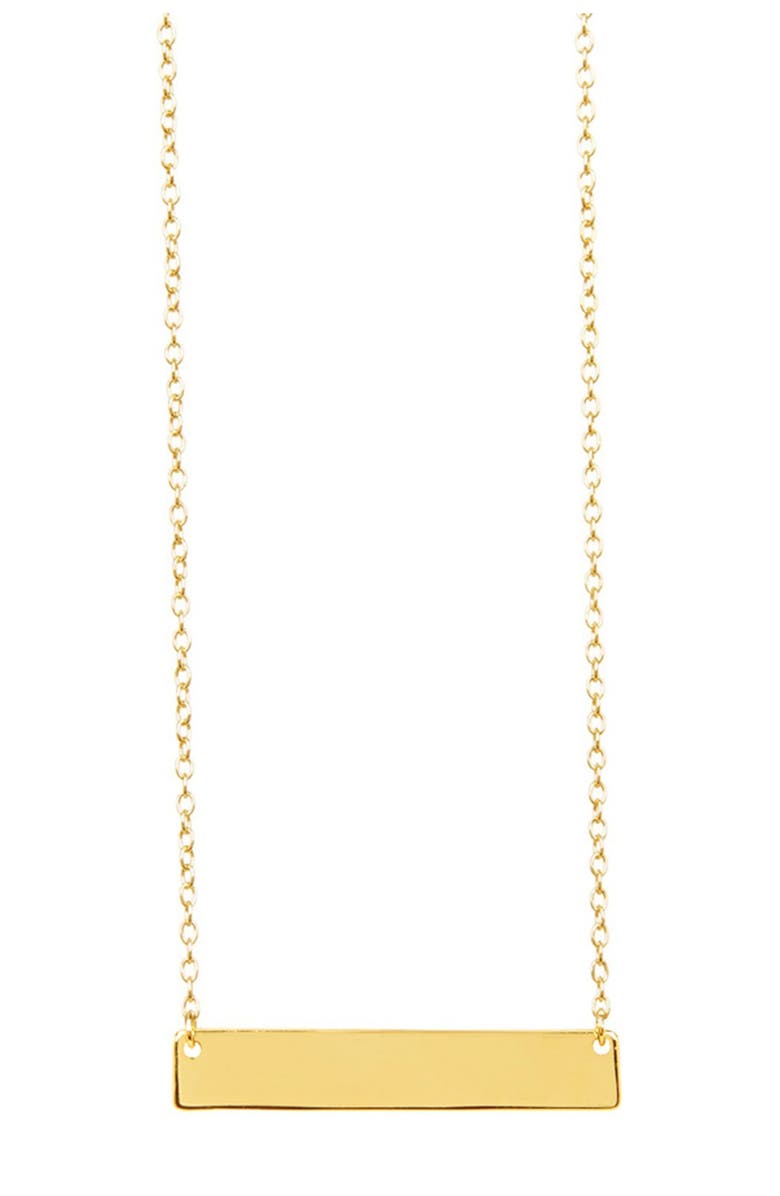 Sterling Forever 14K Gold Sterling Silver Mini Bar Necklace, Main, color, 