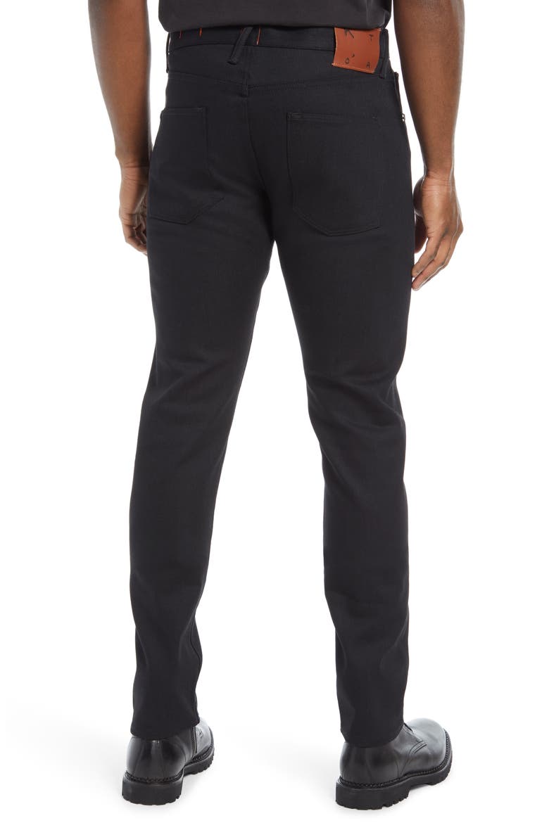 The Scissors Slim Tapered 10.5-Ounce Stretch Selvedge Jeans, Alternate, color, BLACK RAW