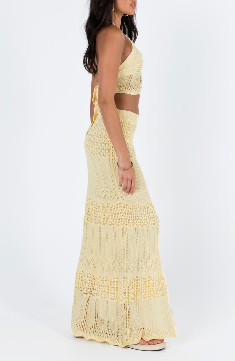 Princess Polly Xander Two-Piece Halter Top & Maxi Skirt Set, Alternate, color, Yellow