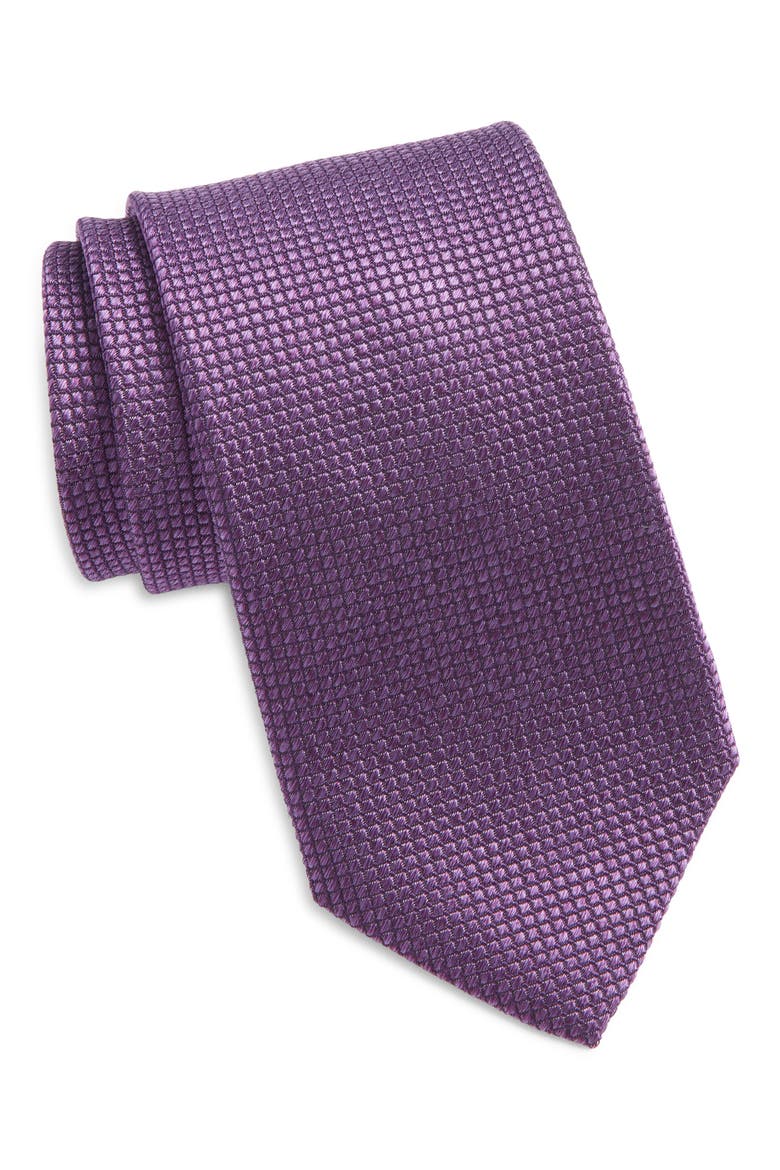 Solid Silk Tie, Main, color, PURPLE