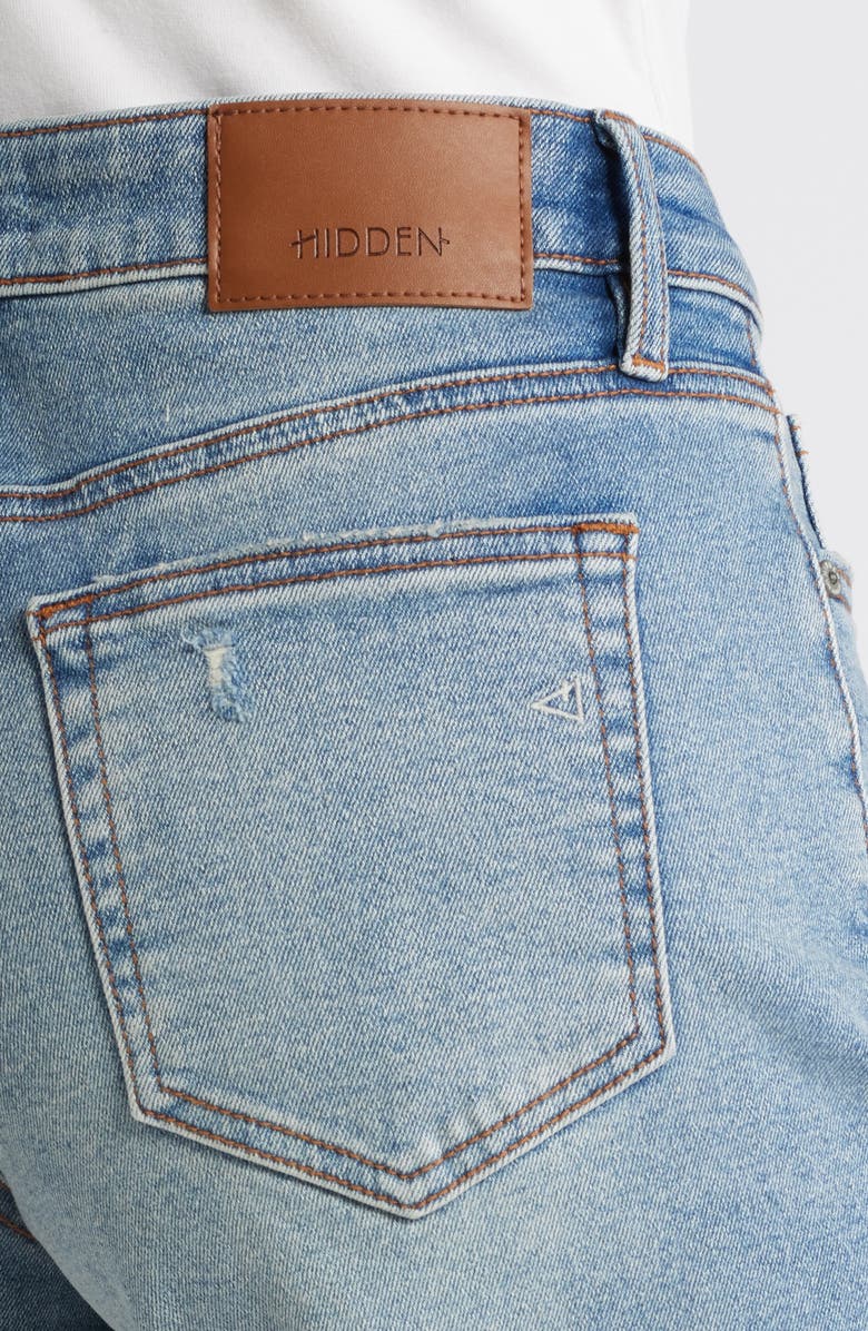 HIDDEN JEANS Raw Hem Mid Rise Dad Jeans, Alternate, color, Medium Wash