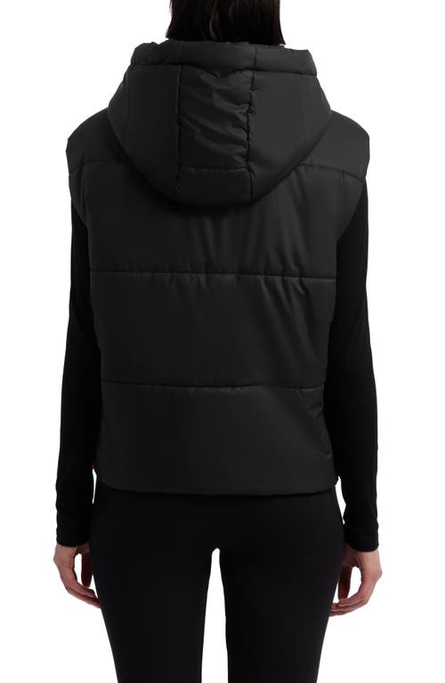 Hunter Lindsey Quilted Coated Water Repellent Vest In Black