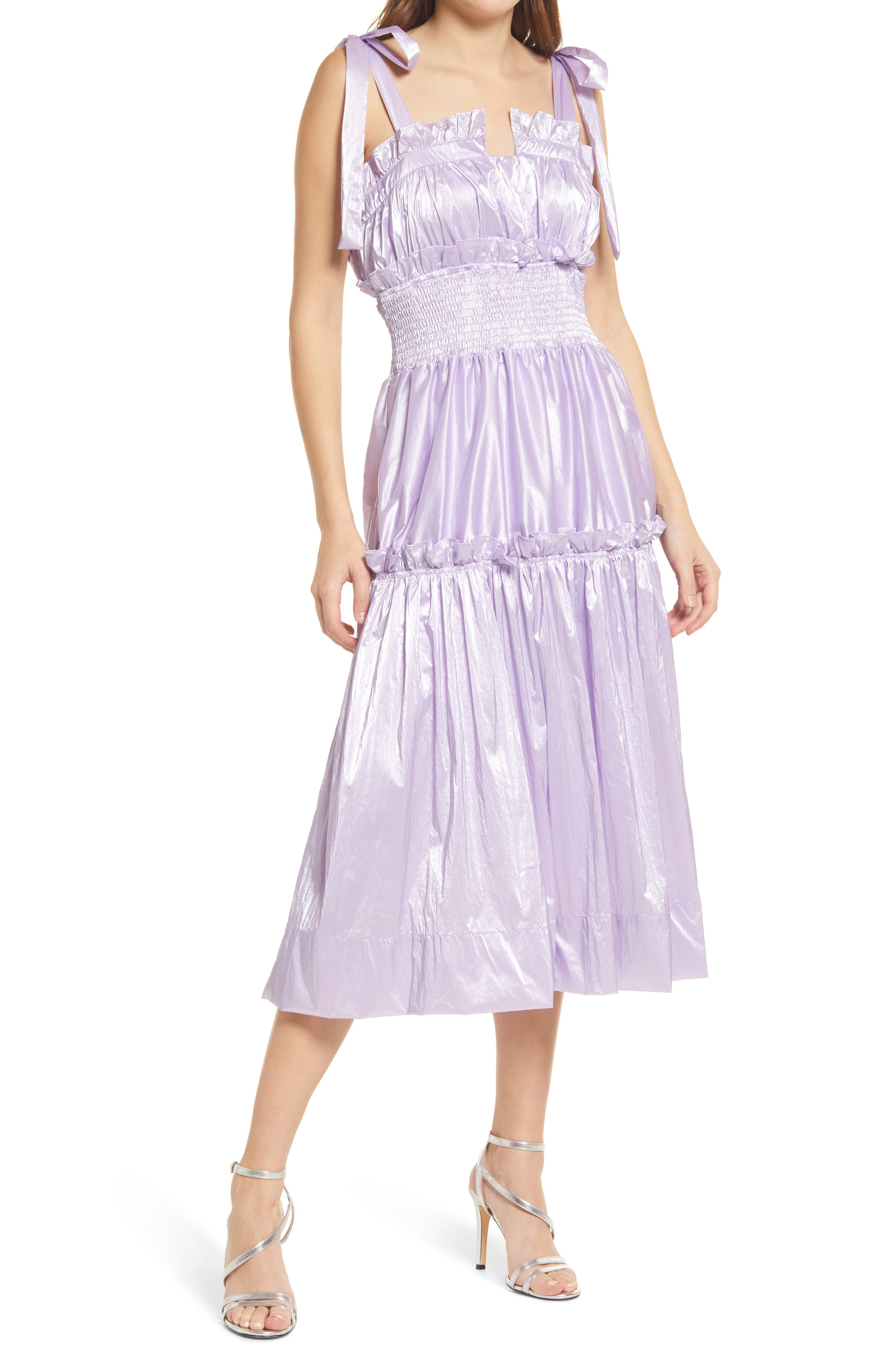 Smocked Tie Strap Dress