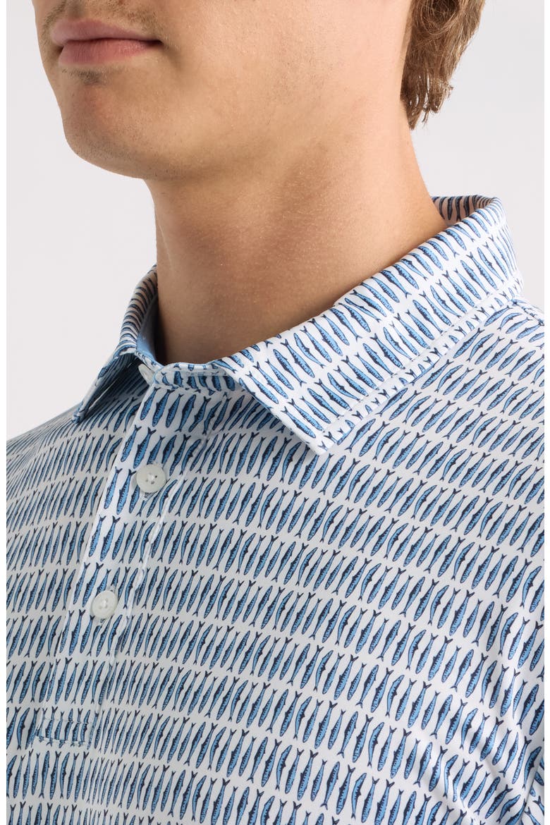 Sardine Print Performance Golf Polo, Alternate, color, SKY