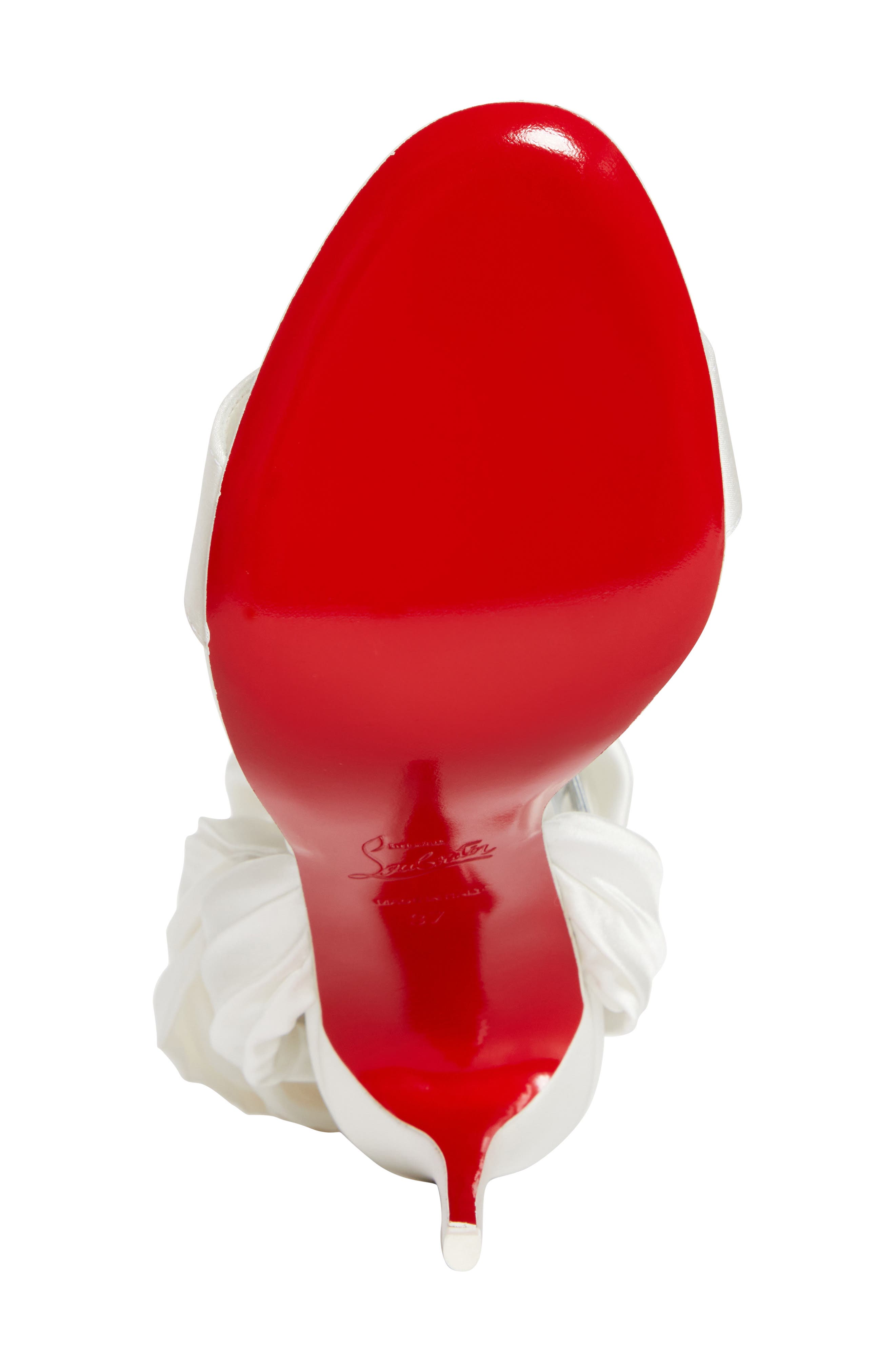 Christian Louboutin Sandale du Désert Ankle Wrap Sandal, Alternate, color, Ivory/ Snow