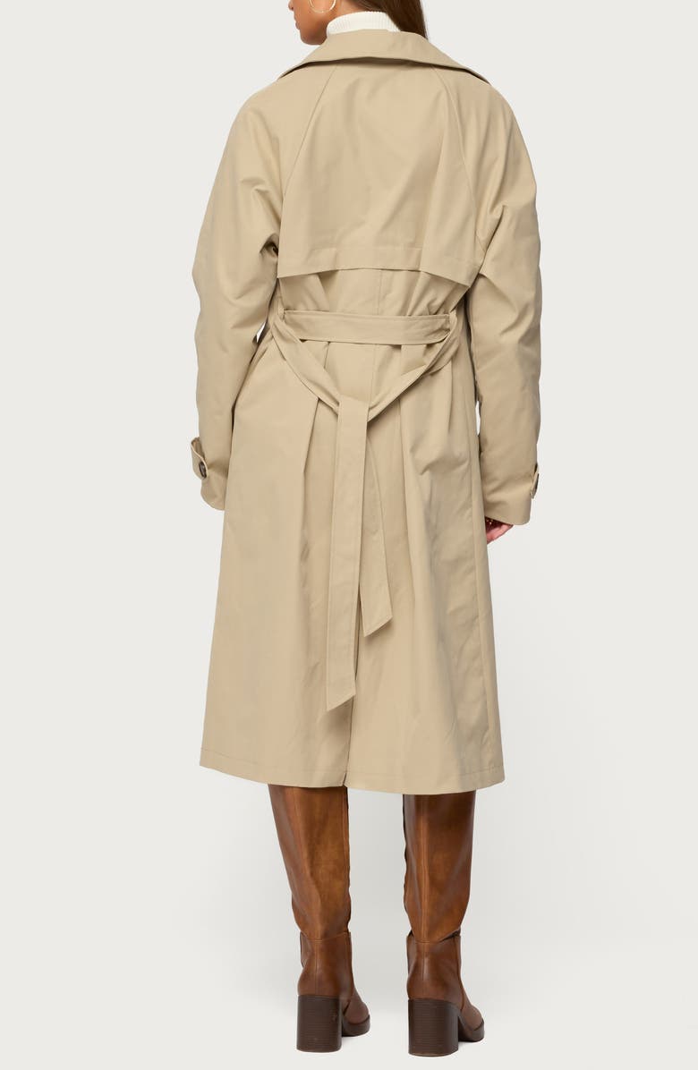 EDIKTED Amur Belted Trench Coat, Alternate, color, Camel
