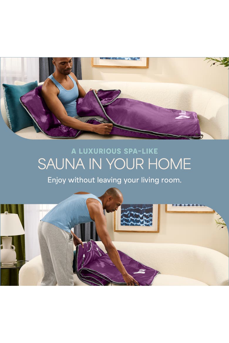 BioRemedy Infrared Sauna Blanket Portable Full Body Detox & Relaxation, Alternate, color, Regular Purple