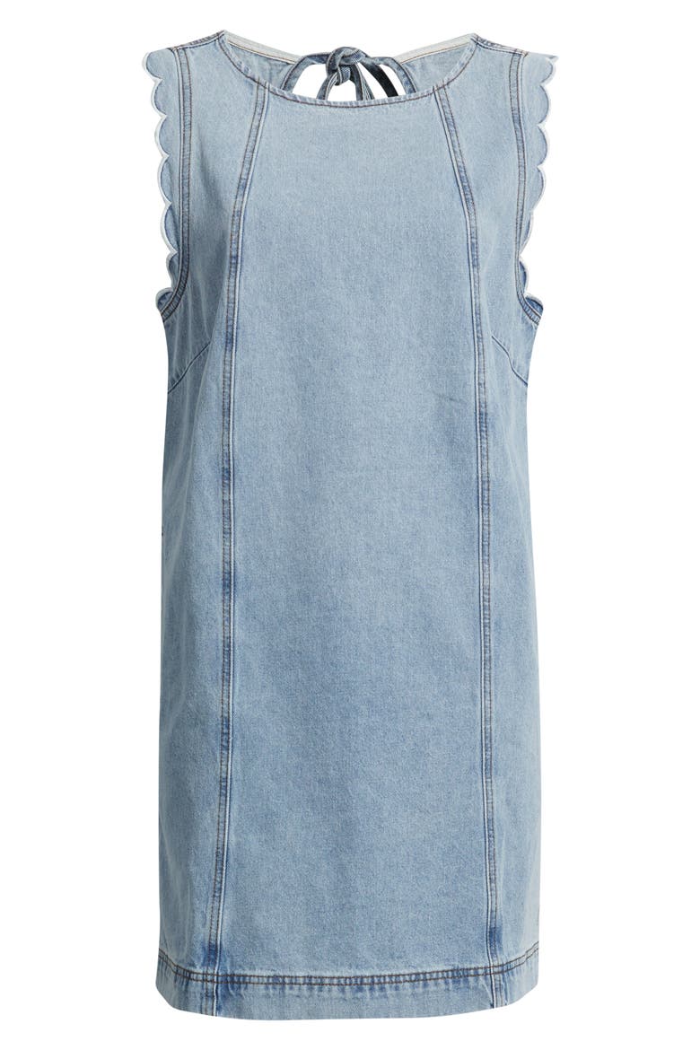 Vito Scallop Sleeveless Shift Dress, Alternate, color, BLEU JEAN