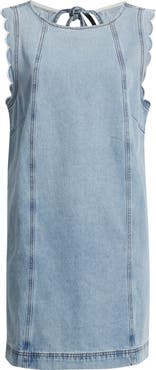 FRNCH Vito Scallop Sleeveless Shift Dress