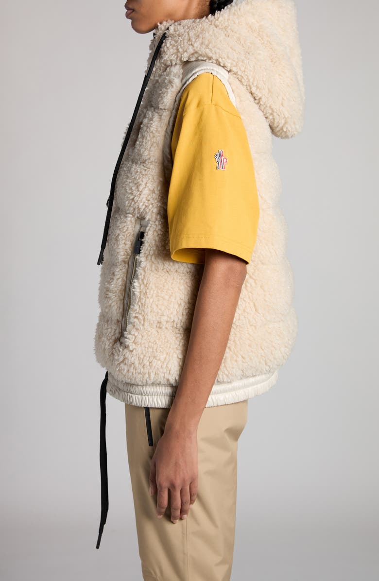 Moncler Grenoble Teddy Bear Hooded Down Vest, Alternate, color, 