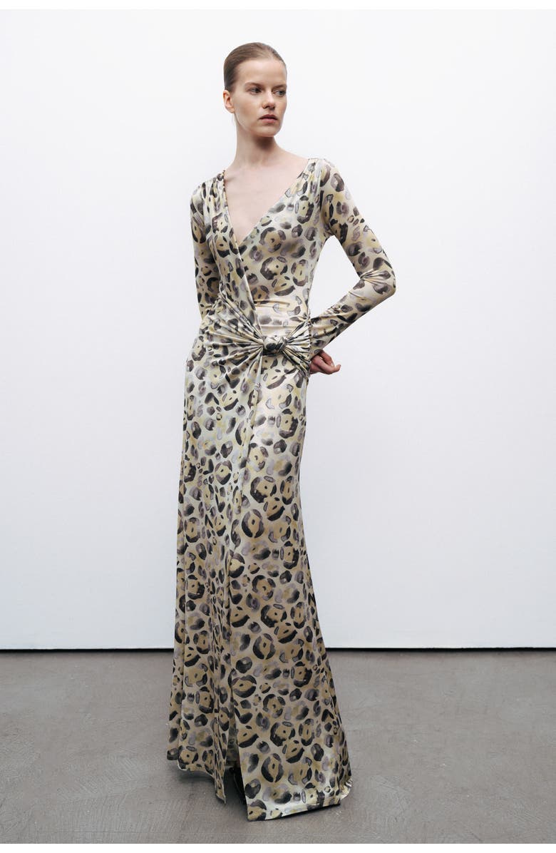 Nocturne Twist Detail Maxi Dress, Alternate, color, 