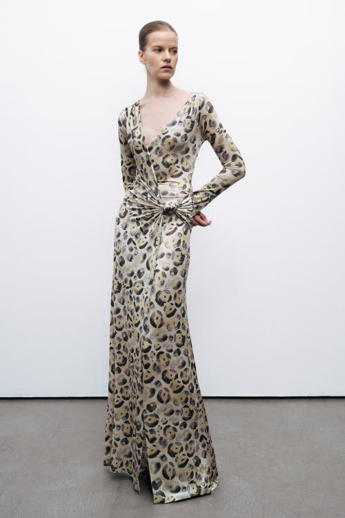 Nocturne Twist Detail Maxi Dress In Multi-colored