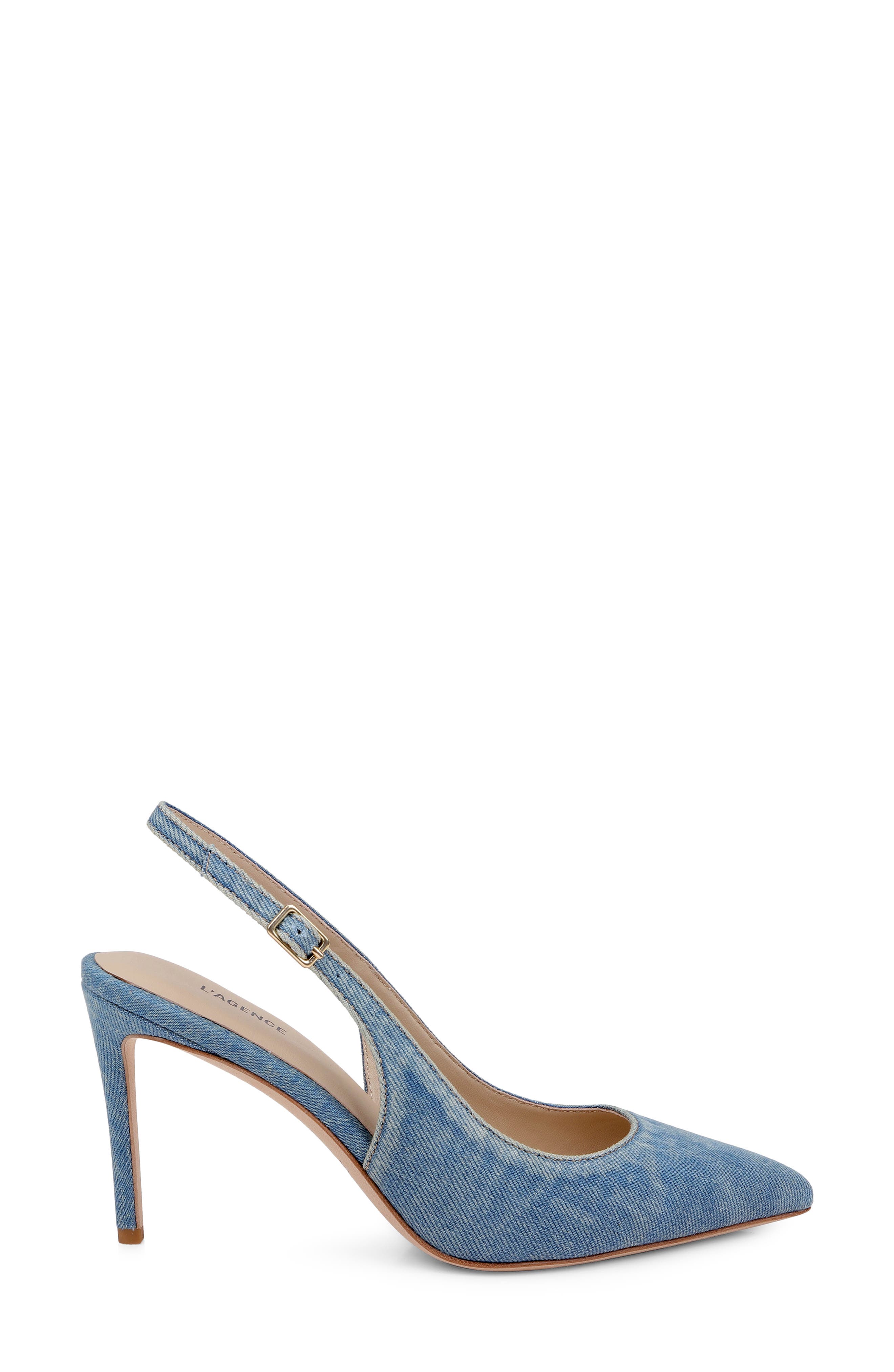 L'AGENCE Vichy Slingback Pump, Alternate, color, Blue Denim