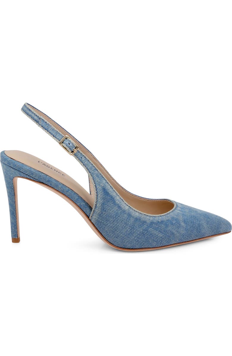 L'AGENCE Vichy Slingback Pump, Alternate, color, Blue Denim