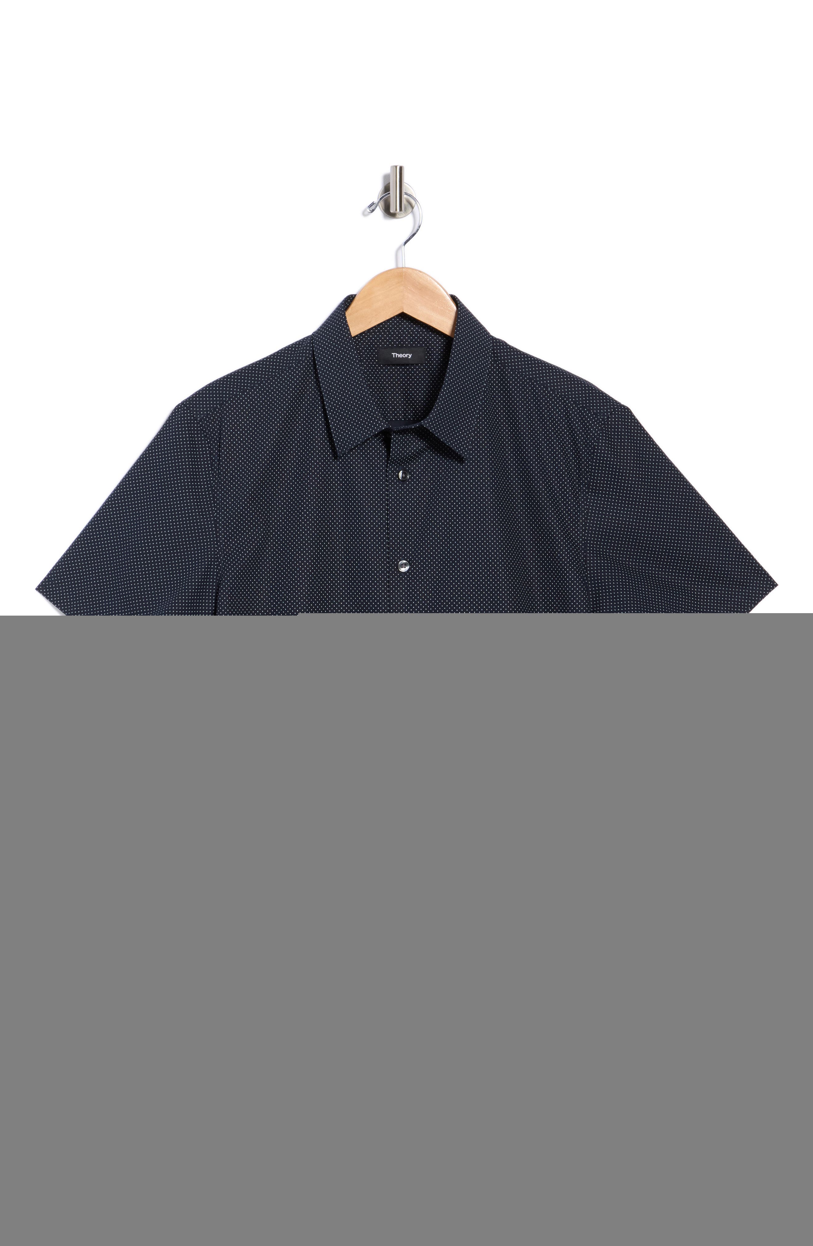 Theory Irving Short Sleeve Cotton Button-Up Shirt