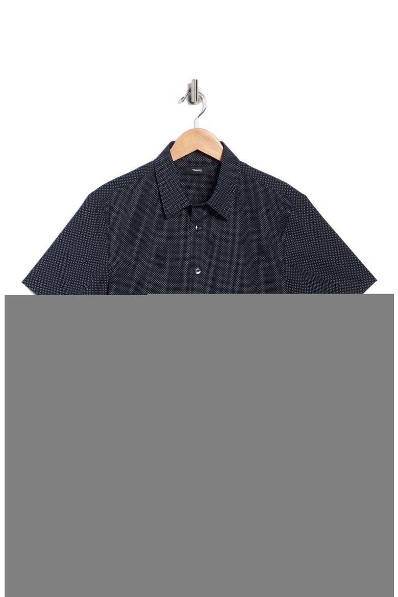 Irving Short Sleeve Cotton Button-Up Shirt, Alternate, color, ECLIPSE/WHITE