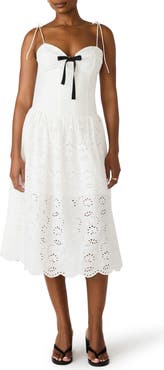 Steve Madden Juliara Eyelet Embroidery A-Line Dress