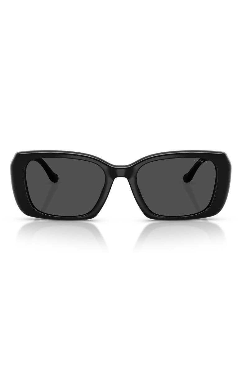 COACH 54mm Square Sunglasses, Main, color, Black / Grey Solid