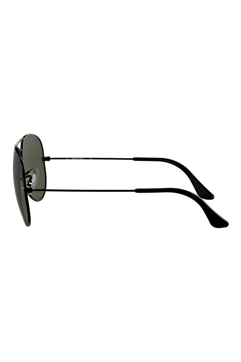 58mm Aviator Sunglasses, Alternate, color, BLACK