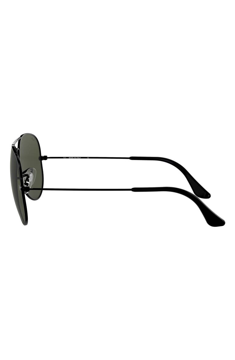 Ray-Ban 58mm Aviator Sunglasses, Alternate, color, Black