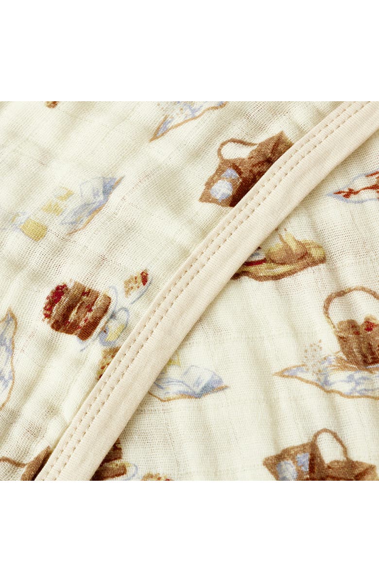 Milkbarn Organic Cotton Hooded Swaddle, Alternate, color, Picnic