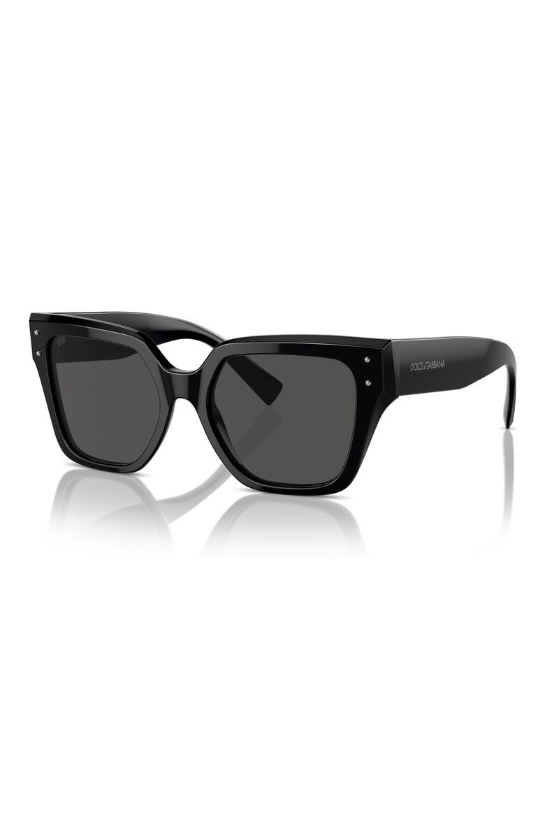 52mm Square Sunglasses, Alternate, color, BLACK